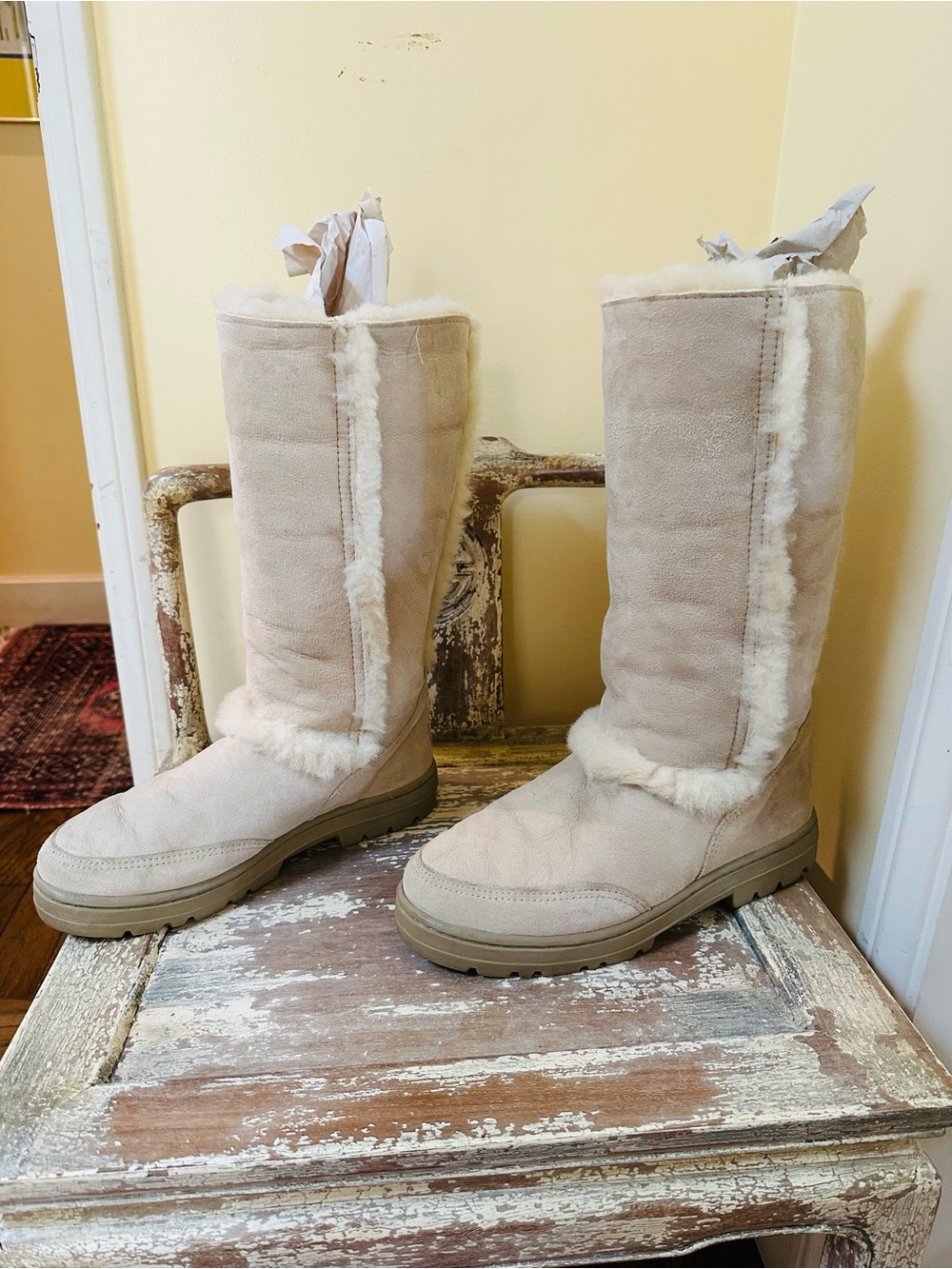UGG Australia NEW ZEALAND Made Tall Sundance II Boots Sand Shearling